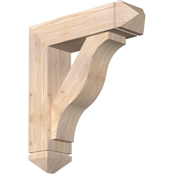 Ekena Millwork Funston Arts and Crafts Smooth Bracket w/ Offset Brace, Douglas Fir, 7 1/2"W x 28"D x 32"H BKT0806X28X32FST03SDF - main